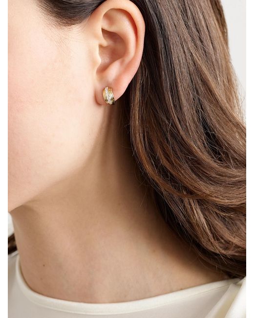 STONE AND STRAND Natural Boulevard 14-Karat Diamond Hoop Earrings