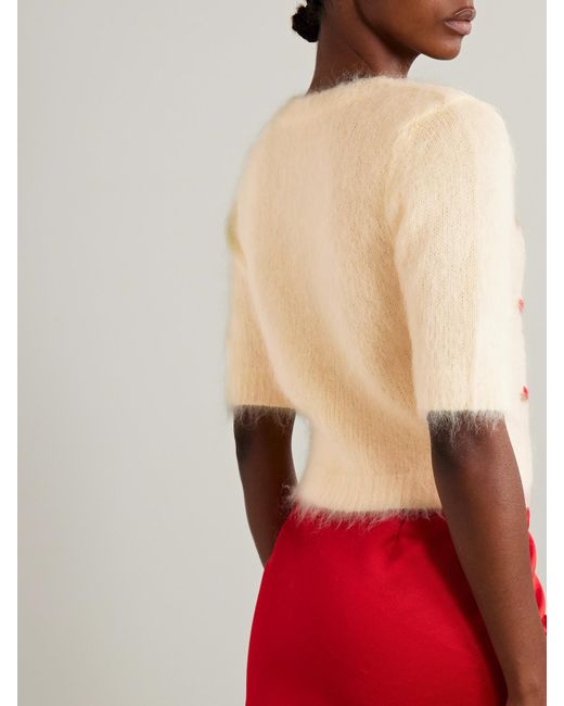 Alessandra Rich Natural Pullover Aus Einer Mohairmischung