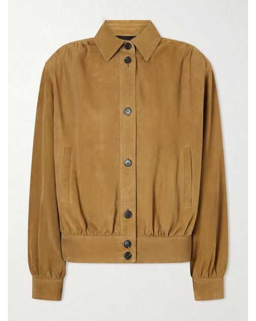Saint Laurent Brown Suede Blouson Jacket