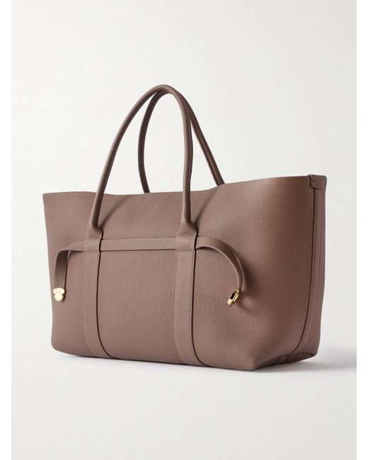 Loro Piana Brown Ghiera Textured-Leather Tote