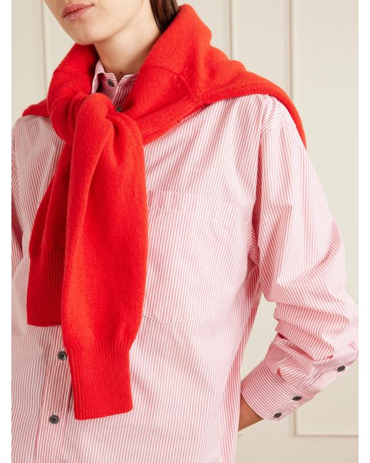 B Sides Pink Nolan Striped Cotton-Poplin Shirt
