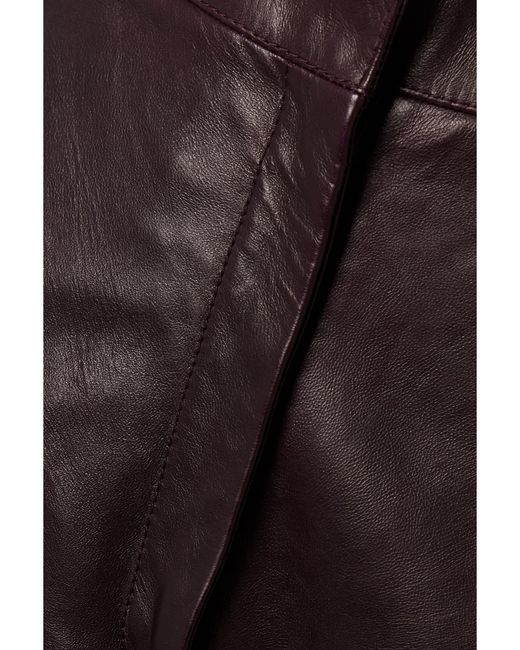 Veronica de Piante Purple Audrey Paneled Leather Wide-Leg Pants