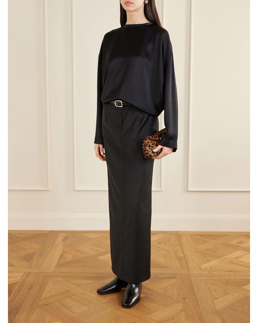 Totême Black Satin Top