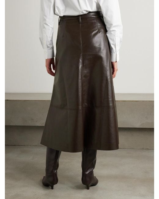 Citizens of Humanity Brown Cassia Recycled Leather-Blend Midi Skirt