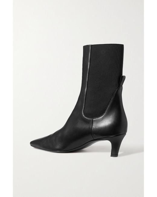 Totême Black The Mid Heel Leather Chelsea Boots