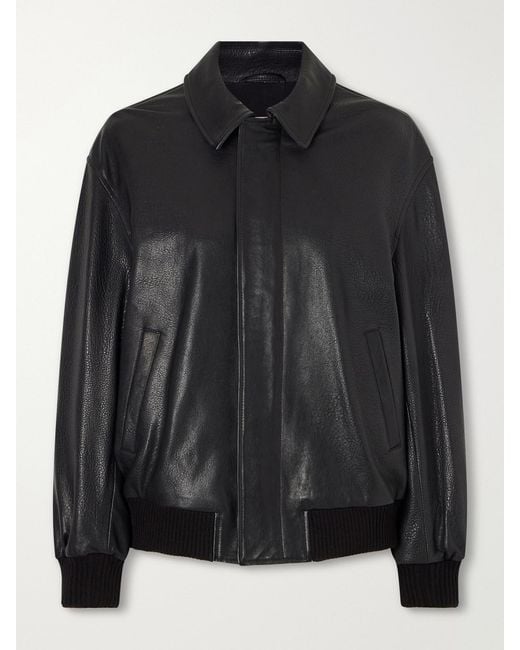 Nour Hammour Black Toyen Leather Jacket