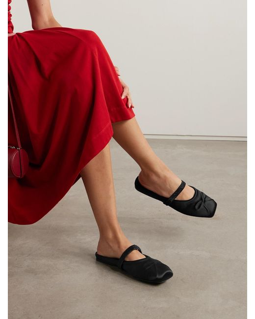 Marni White Sabot Satin Ballet Flats