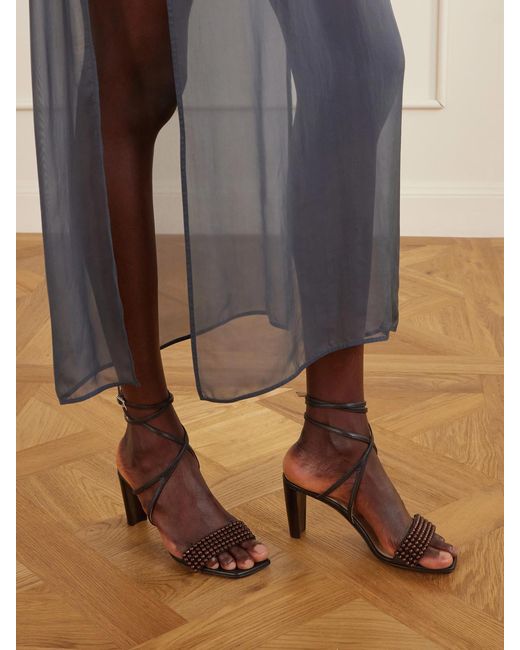 Lemaire Black Beaded Leather Sandals