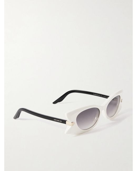 Dior White Diorbutterfly S2I Cat-Eye Acetate Sunglasses