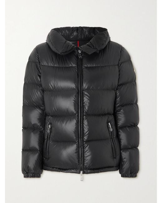 Moncler Black Douro Hooded Appliquéd Quilted Shell Down Jacket