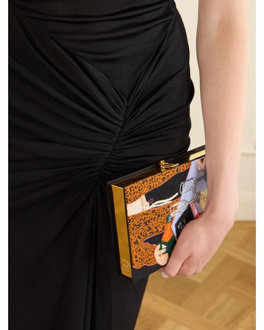 Olympia Le-Tan Multicolor The Loving Embroidered Canvas Clutch