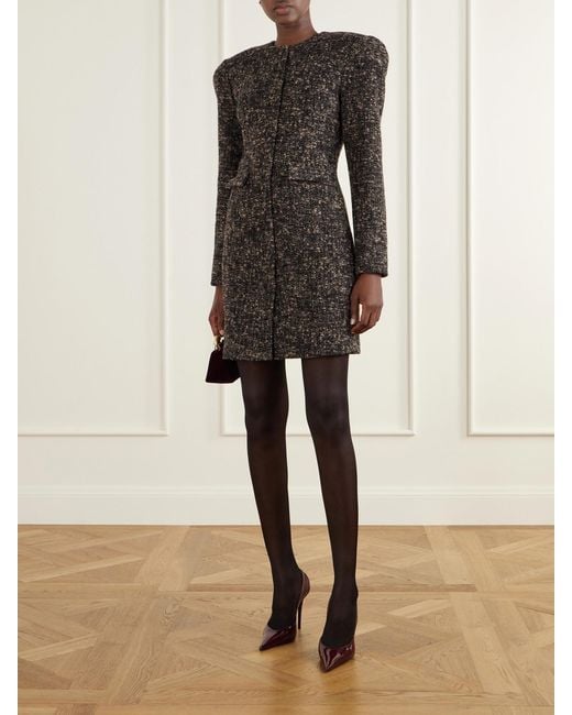 Magda Butrym Black Wool-Bouclé Mini Dress