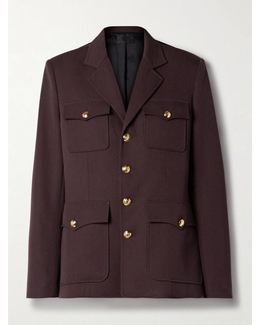 Nili Lotan Brown Nelson Wool-Twill Jacket
