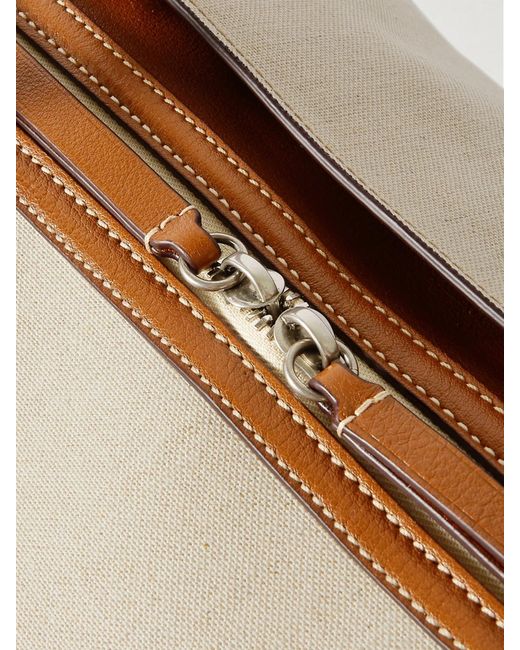 Metier Natural Vérité Weekend Leather-Trimmed Linen-Canvas Tote