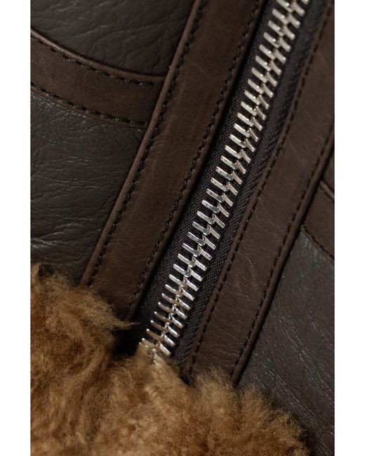 Burberry Green Shearling Aviator Jacket