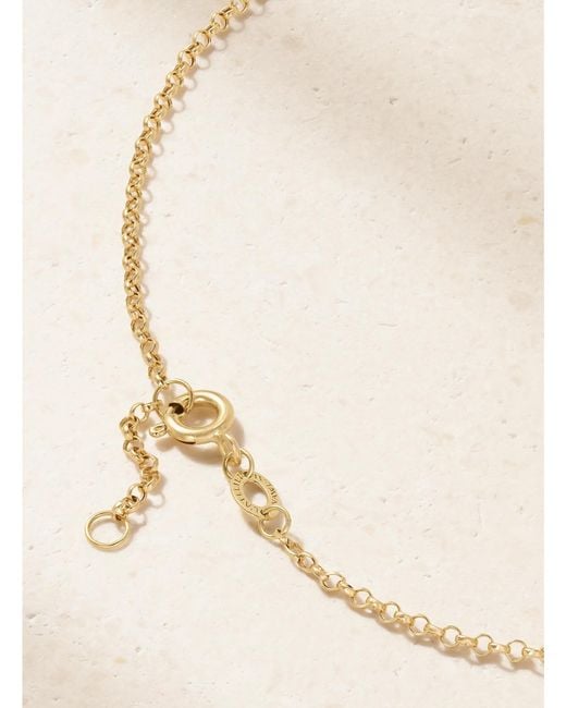 L'Atelier Nawbar Natural Moon Bloop 18-Karat Garnet And Diamonds Necklace