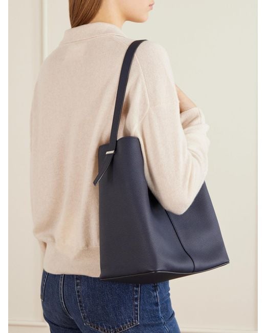 Metier Blue Tilt 22 Textured-Leather Shoulder Bag