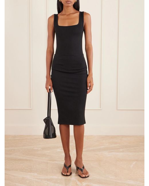 The Park Black Shan Stretch-Jersey Bodysuit