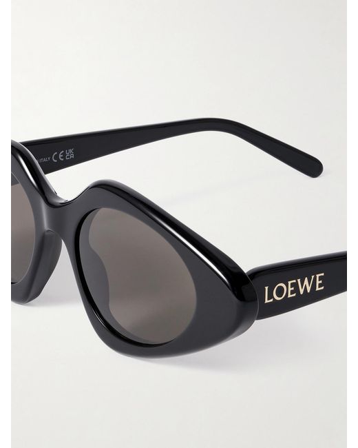 Loewe Black Slim Cat-Eye Acetate Sunglasses