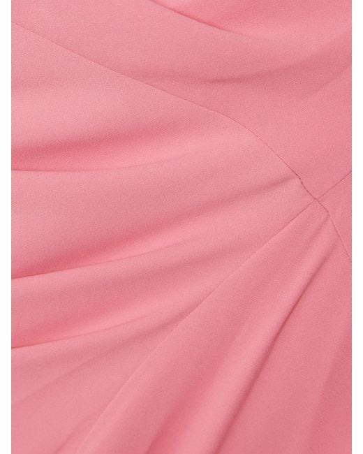 Dries Van Noten Pink Asymmetric Tie-Detailed Draped Jersey Maxi Dress