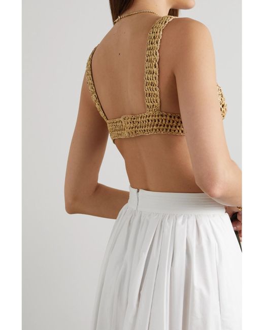Brunello Cucinelli Natural Crocheted Raffia Bralette
