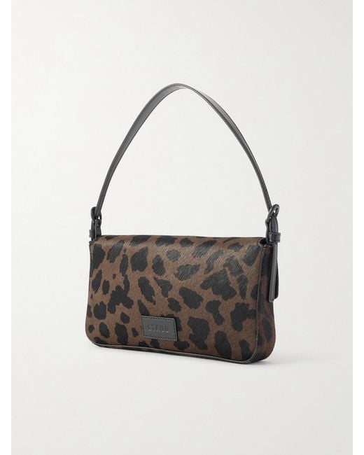 Staud Multicolor Harlow Buckled Leopard-Print Calf Hair Shoulder Bag