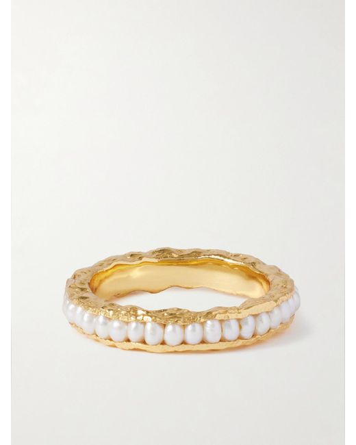 Pacharee Metallic Vergoldeter Ring Mit Perlen