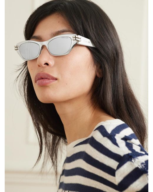 Dior White Cdior B3U Cat-Eye-Tone And Acetate Sunglasses