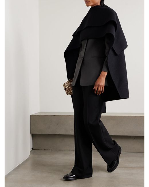 Calvin Klein Black Etna Wool Wide-Leg Pants