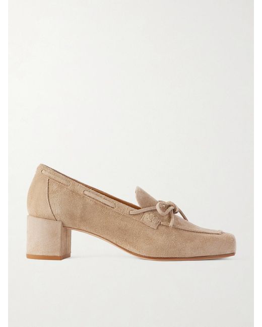 Aeyde Natural Grenn Suede Loafers