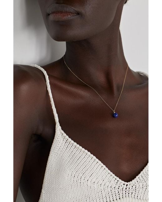Mateo Blue 14-Karat, Lapis Lazuli And Diamond Necklace