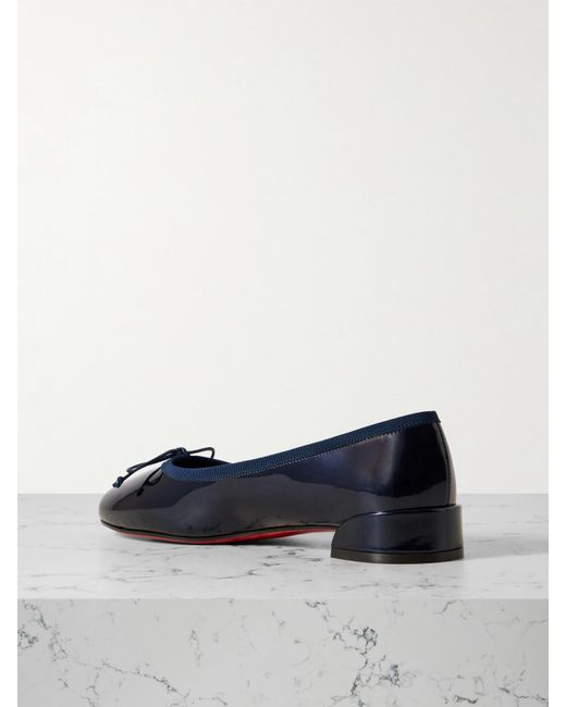 Christian Louboutin Blue Sweetie Jane Patent-Leather Flats