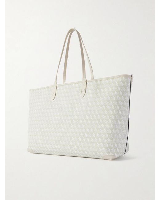 Anya Hindmarch Natural I Am A Plastic Bag Tote Mit Lederbesätzen