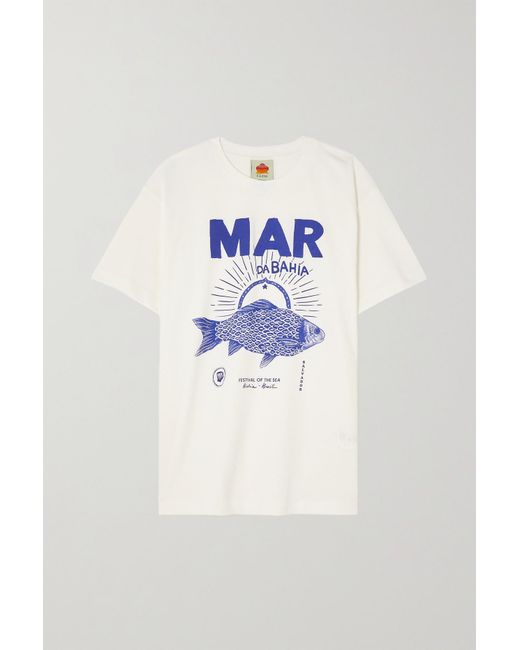 T-shirt Oversize En Jersey De Coton Imprimé Mar Da Bahia FARM Rio en  coloris Bleu | Lyst
