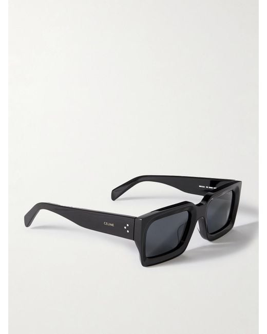 Céline Black Bold Square-Frame Acetate Sunglasses