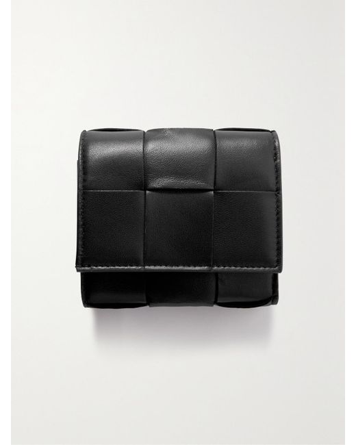 Bottega Veneta Black Intrecciato Leather Wallet