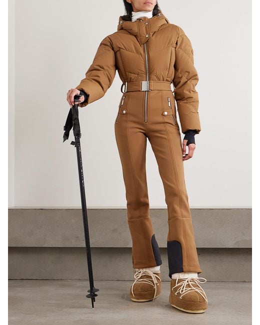 CORDOVA Natural Ajax Hooded Belted Recycled Quilted Down Ski Suit