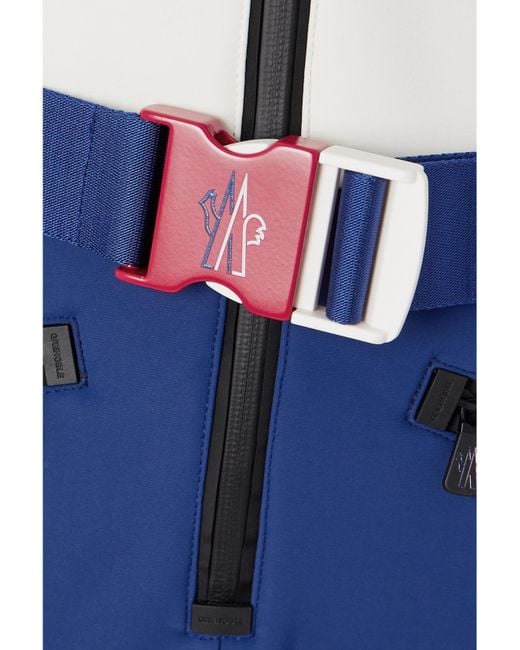 Moncler Blue Hooded Belted Color-Block Down Ski Suit