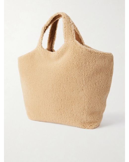 Saint Laurent Natural Icare Maxi Shearling Tote