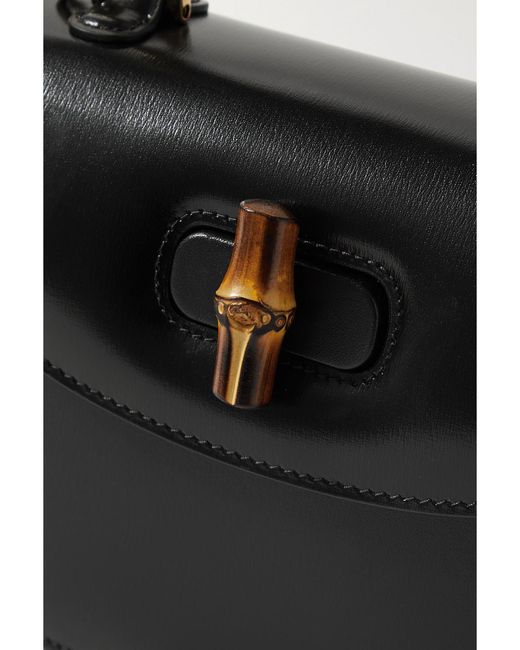 Gucci Black Bamboo 1947 Leather Shoulder Bag