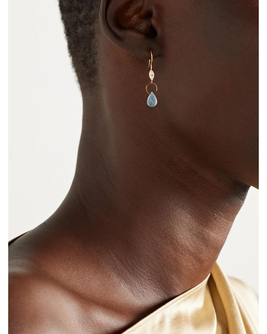 Melissa Joy Manning Natural 14-Karat Recycled, Aquamarine And Diamond Earrings