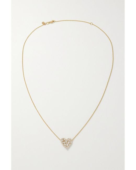 Sydney Evan Metallic Cocktail Heart 14-Karat Diamond Necklace