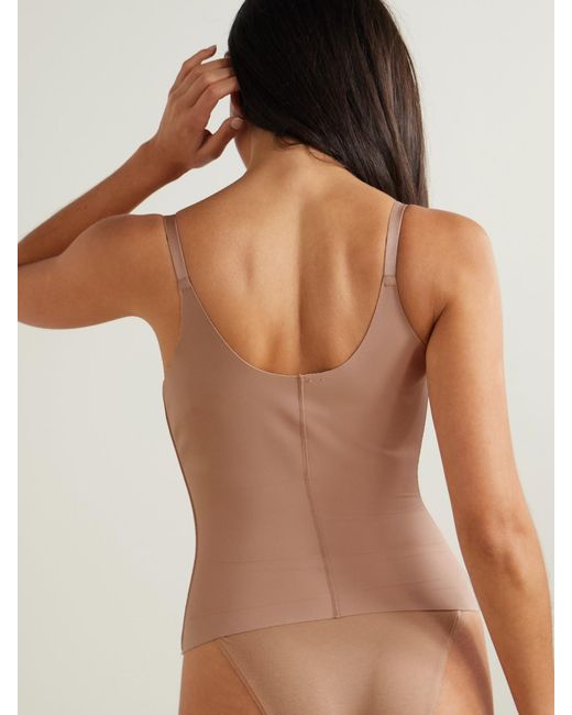 Spanx White Supersculpt Totalcontour Open-Bust Camisole