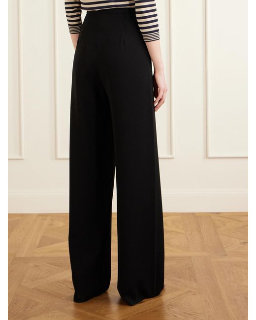Max Mara Blue Crepe Wide-Leg Pants