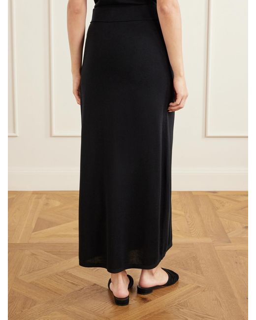 Totême  Black Lyocell And Cashmere-Blend Knitted Maxi Skirt