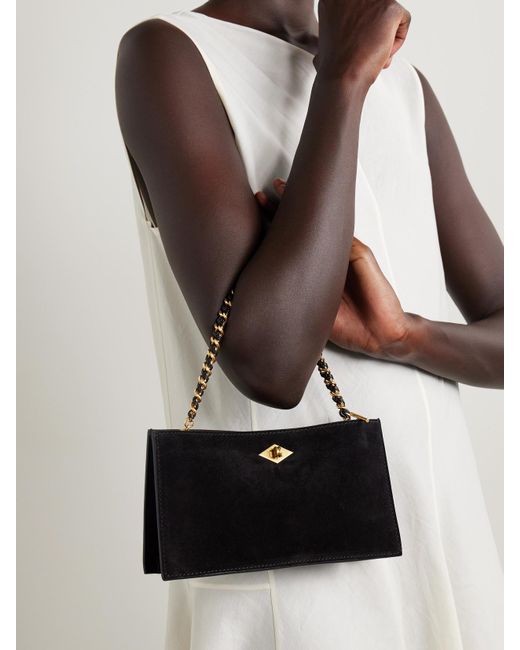 Metier White Large-Tone Leather Bag Chain