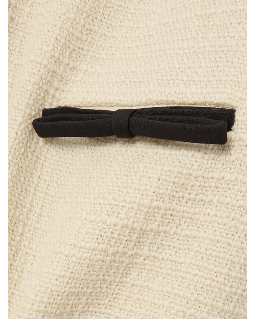 Valentino Garavani Natural Bow-Embellished Wool-Blend Tweed Mini Dress