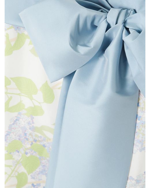 Robe Du Soir En Taffetas À Imprimé Fleuri Et À Nœud Bailey BERNADETTE en coloris Blue