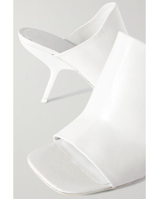 Ferragamo White Leather Mules