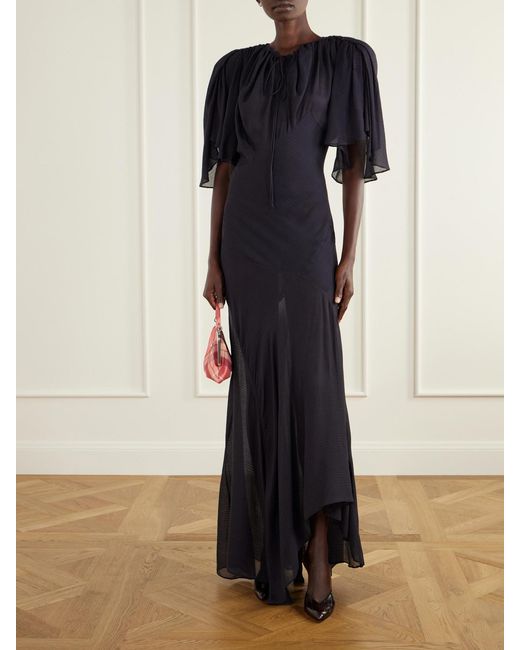 Vivienne Westwood Black Priscilla Modal, Silk And Wool-Blend Jacquard Muslin Gown